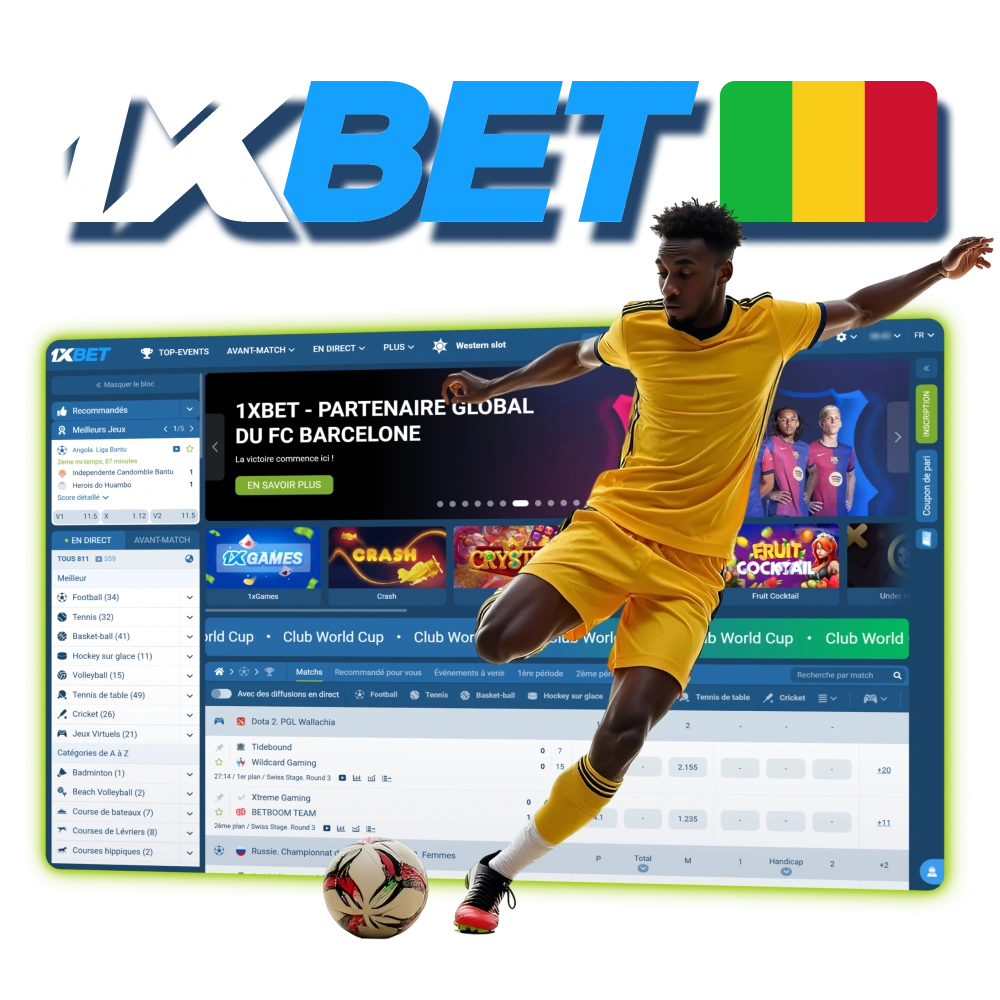 Visitez le site officiel du casino et des paris 1xBet en Mali.