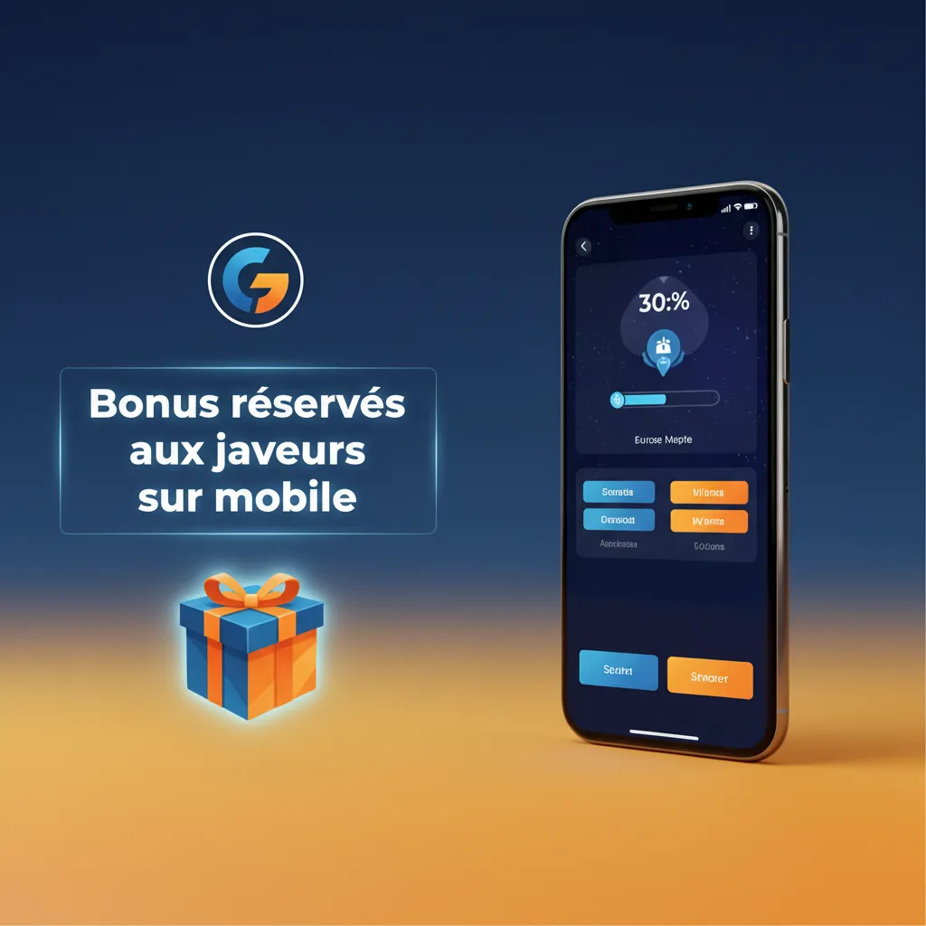 Bannière mobile avec smartphone et icônes sport/casino annonçant bonus de bienvenue, freebets et tours gratuits.