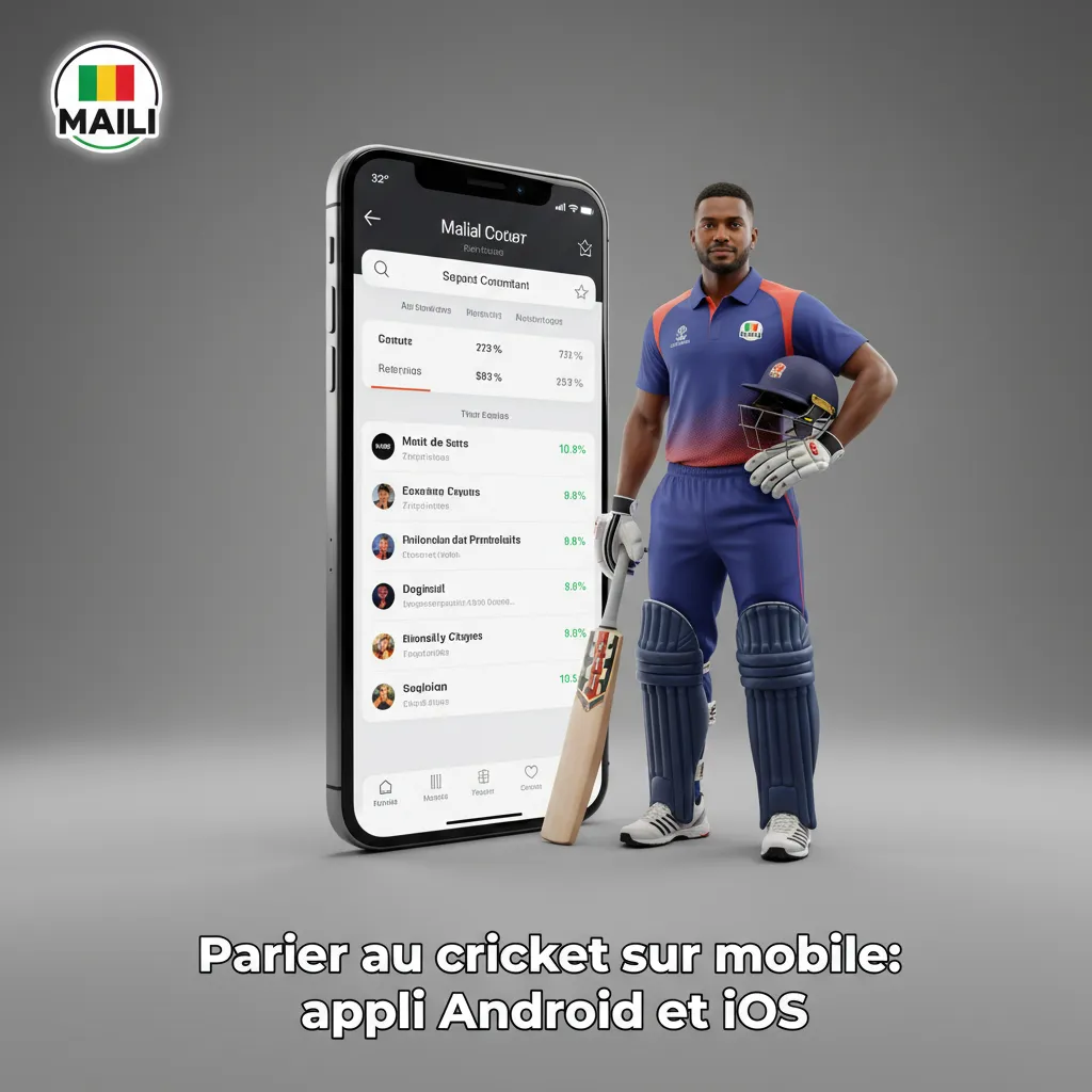 Smartphones Android et iOS affichant l’appli 1xbet de paris cricket, cotes en direct, coupon et notifications de score.
