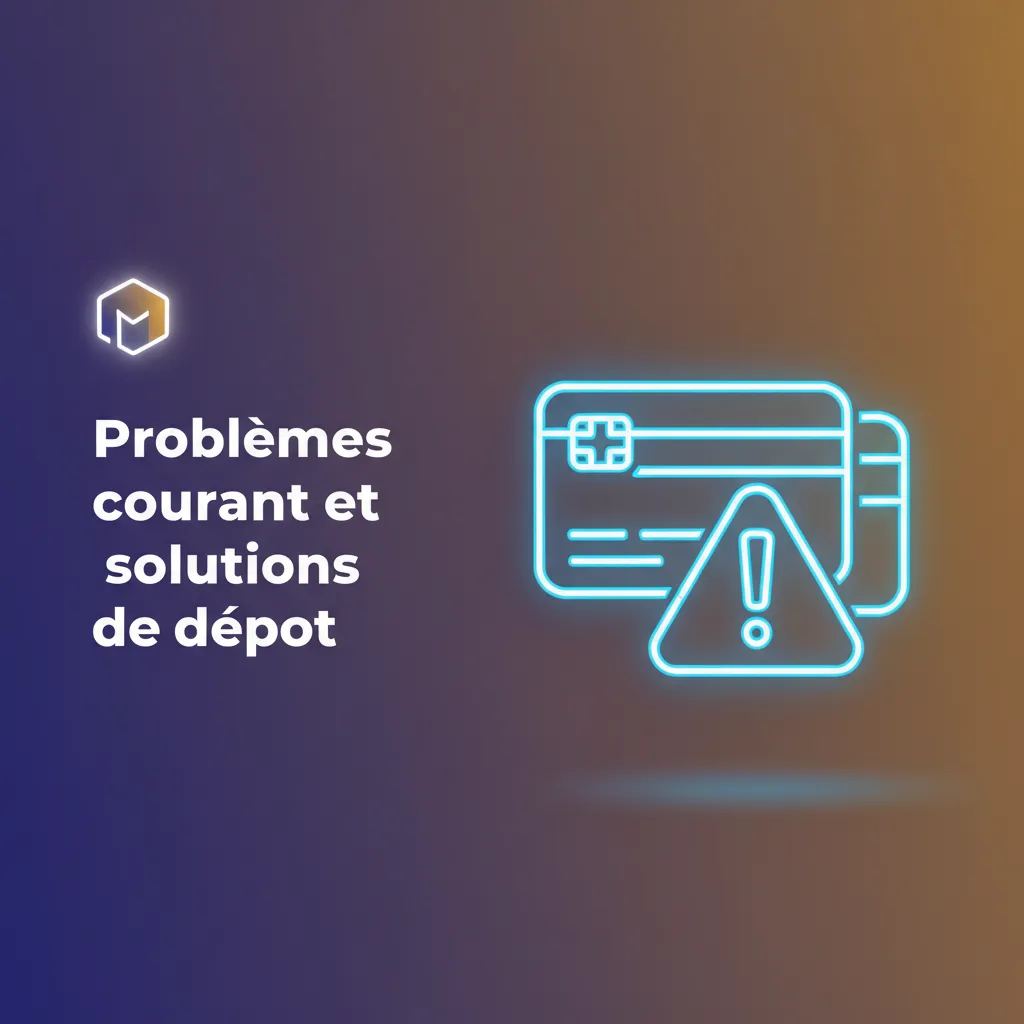 Infographie: problèmes de dépôt et solutions rapides (paiement refusé, délai crédit, KYC, OTP, méthode indisponible)