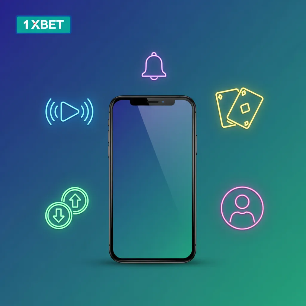Écrans de l’app 1xbet montrant paris live, casino, caisse dépôts/retraits et alertes, avec chargements rapides et cash out.