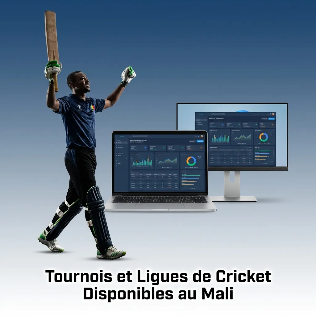 Cricket tournaments display showing ICC World Cup, T20, IPL, and other major leagues available for betting in Mali