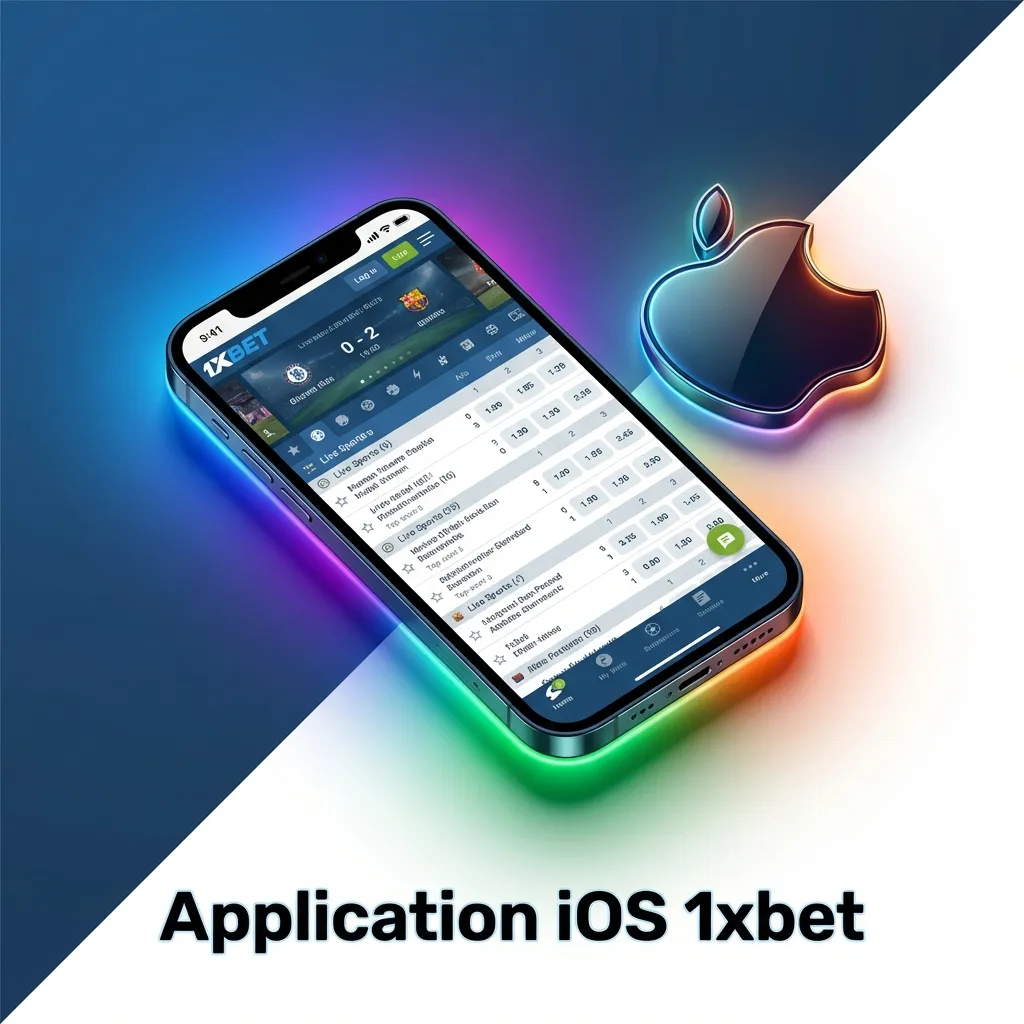 Application 1xbet sur iPhone montrant les paris sportifs et jeux de casino disponibles pour iOS 11.0+