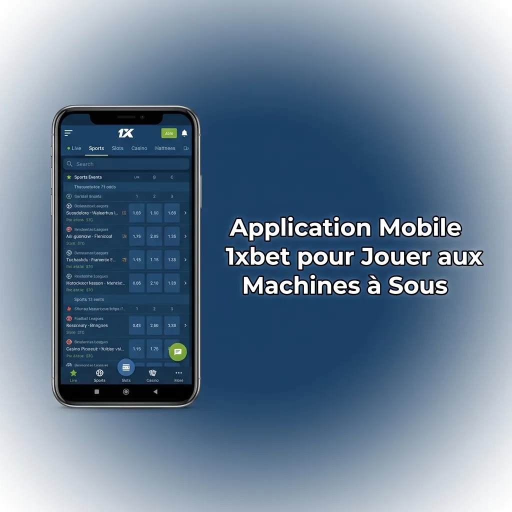 Application mobile 1xbet pour machines à sous avec interface optimisée et accès rapide aux jeux de casino