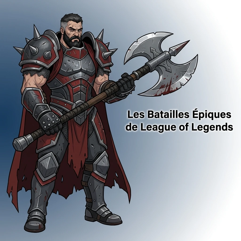 Combat épique de League of Legends entre deux factions de cinq champions en e-sport.