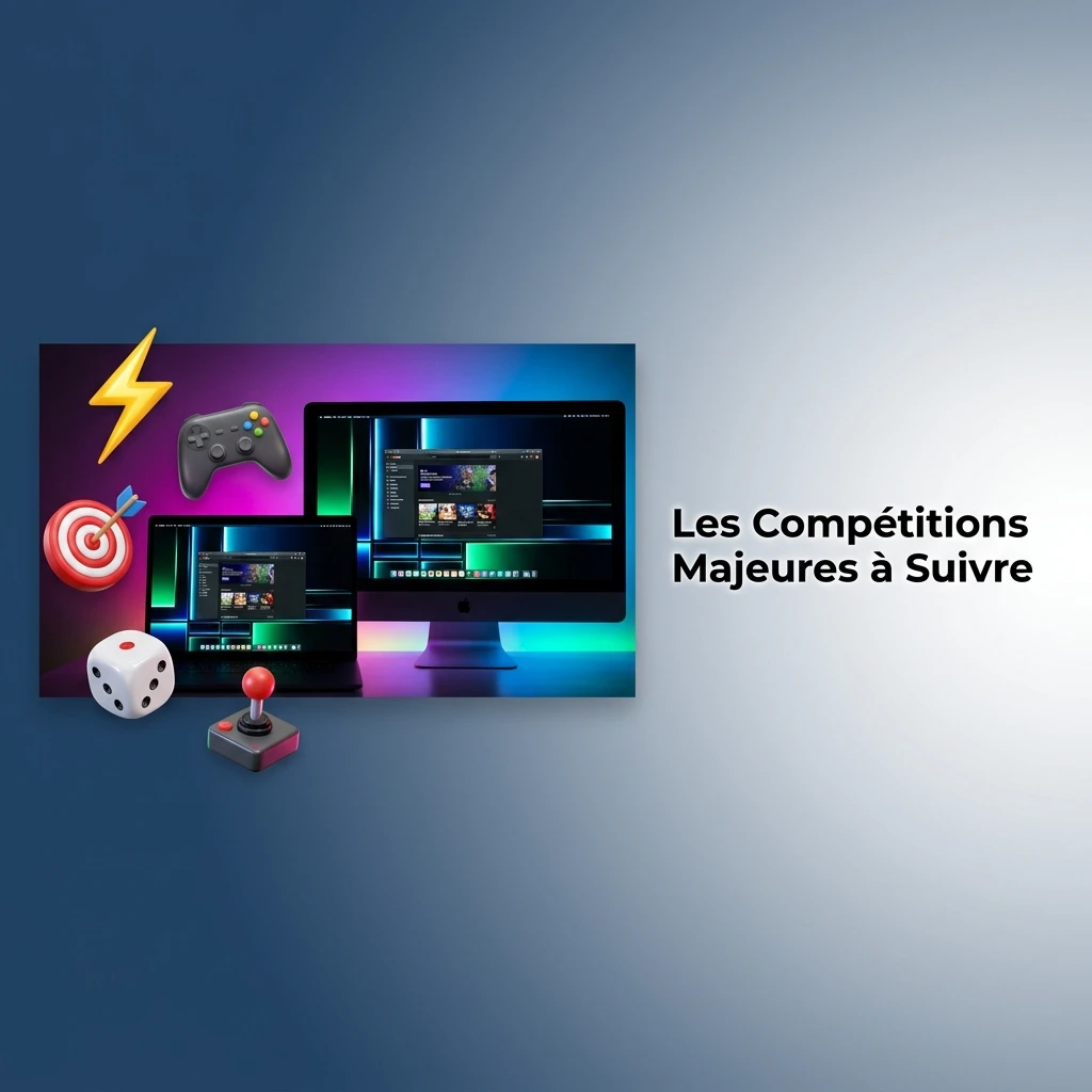 Liste des compétitions majeures d'esport à suivre sur 1xbet, dont LoL, CS2 et Valorant.