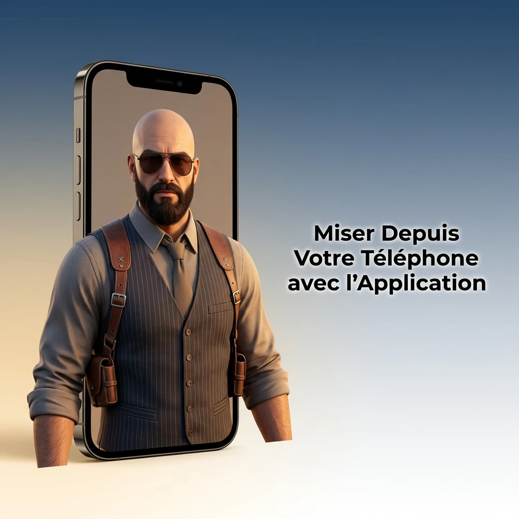 Application 1xbet sur un écran de smartphone pour parier sur les matchs CS2.