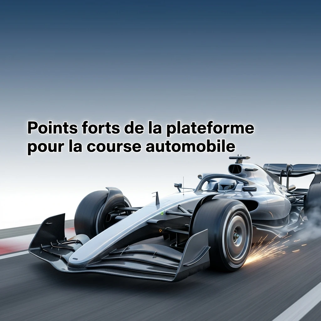 Interface 1xbet optimisée pour les paris sur la course automobile et la Formule 1 avec cotes en direct.