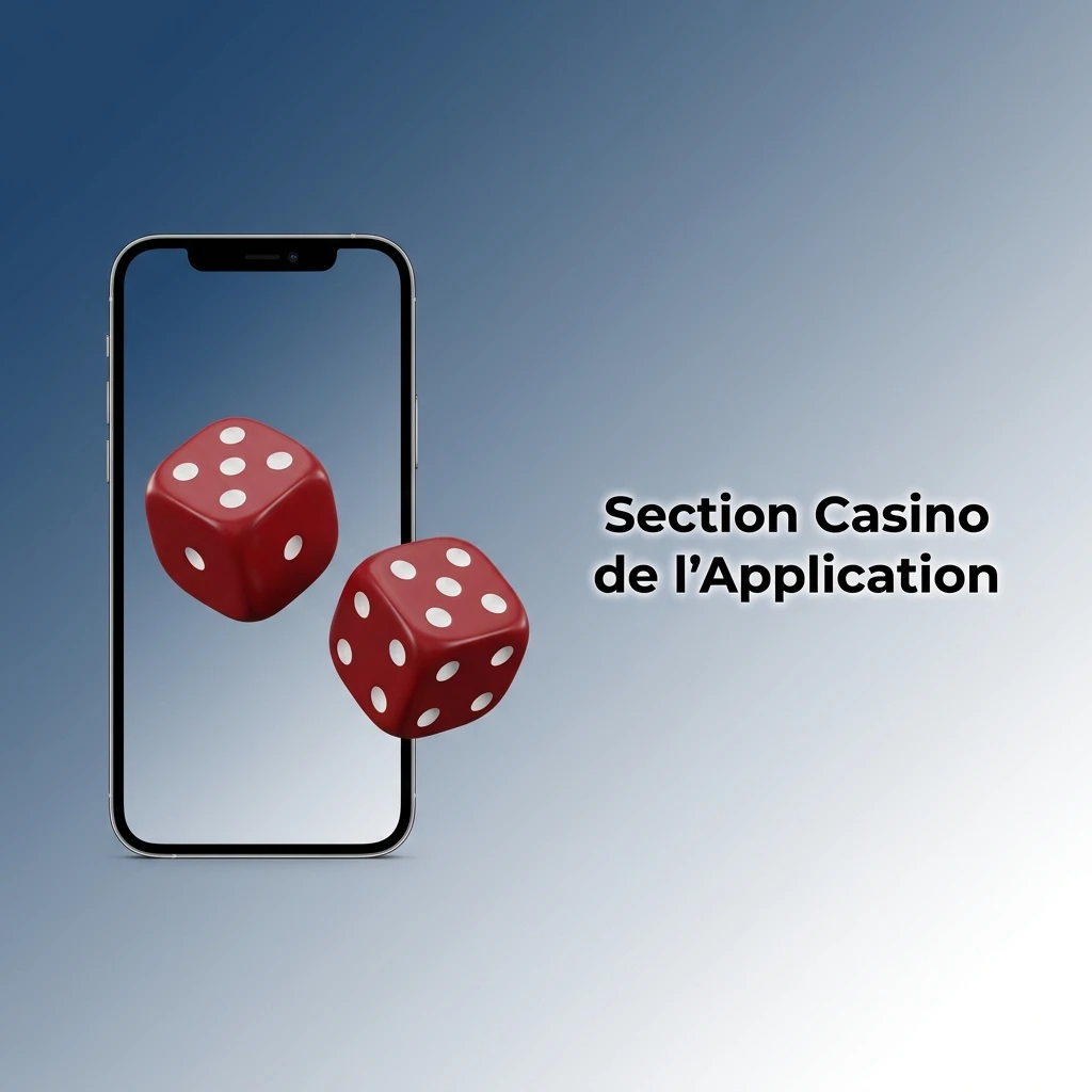Interface de la section casino de l'application 1xbet avec des machines à sous et jeux en direct.