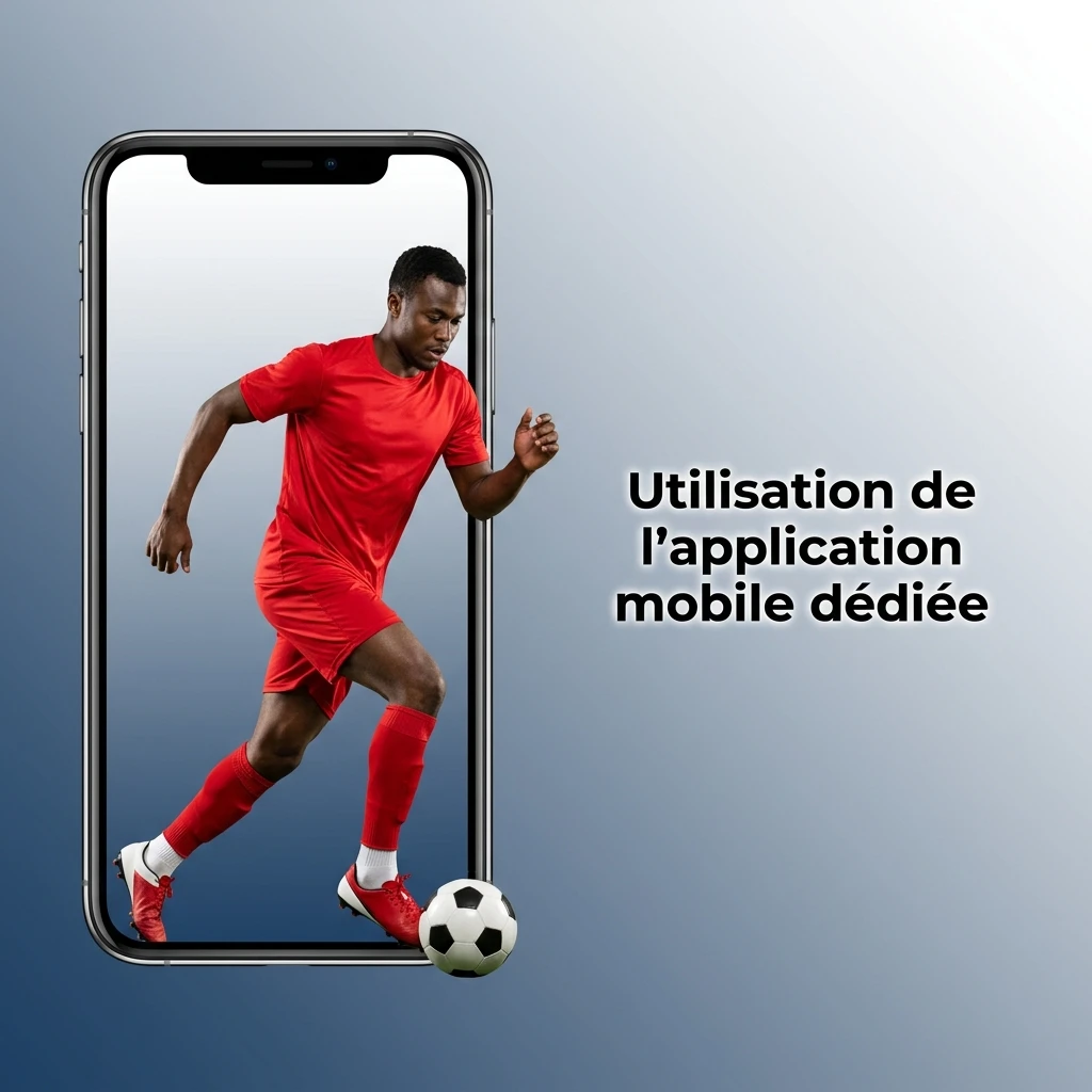Interface de l'application mobile dédiée aux paris sportifs sur un smartphone.