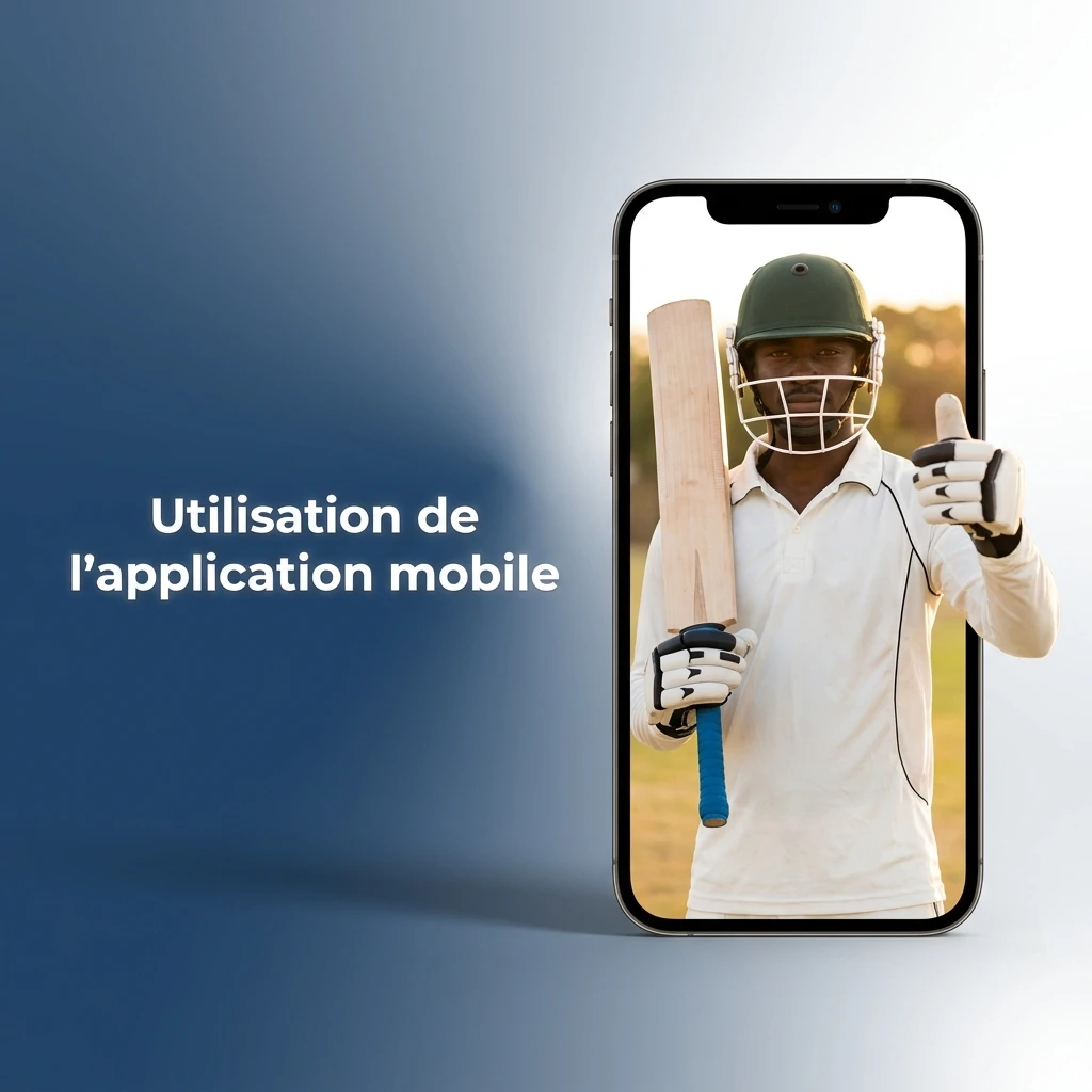 Utilisation de l'application mobile 1xbet cricket pour les paris sportifs sur Android et iOS.
