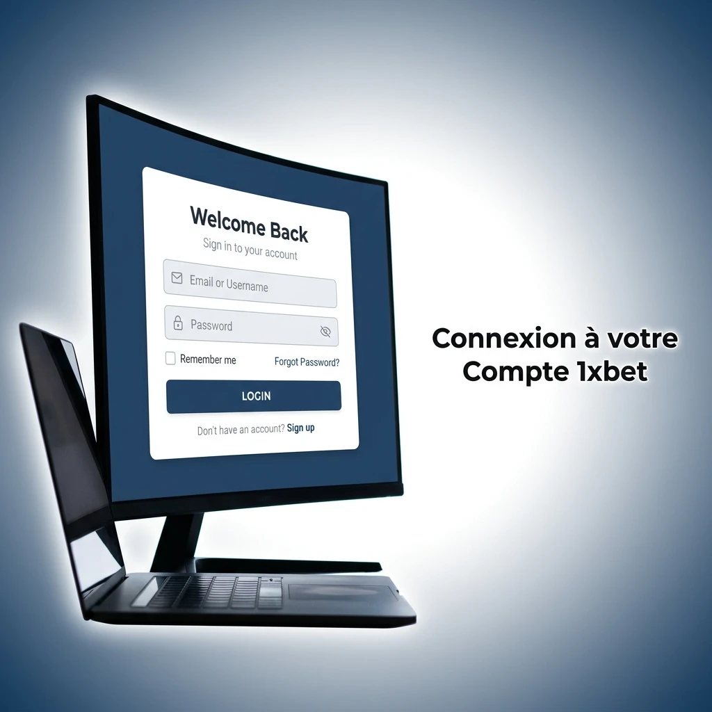 Page de connexion au compte 1xbet pour accéder à votre profil et placer vos pronostics.